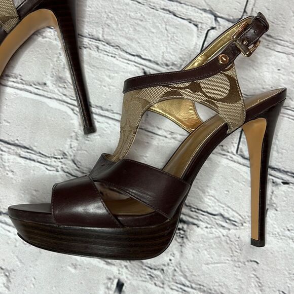 Coach Brown Leather Sandals - Picture 8 of 11